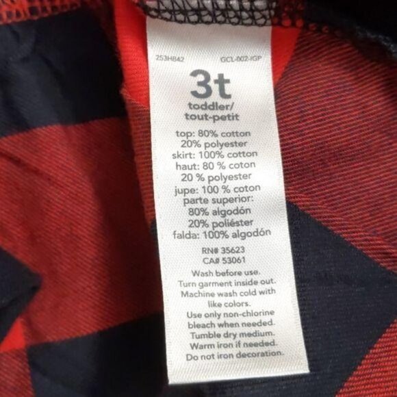 Carter's-girls dress Black w/red & black plaid long sleeve 3T(NWT) - Picture 8 of 8